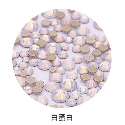 Factory direct sale, gold base mixed nail art diamonds, round flat bottom diamonds, DIY nail art jewelry diamond accessories, mixed sizes