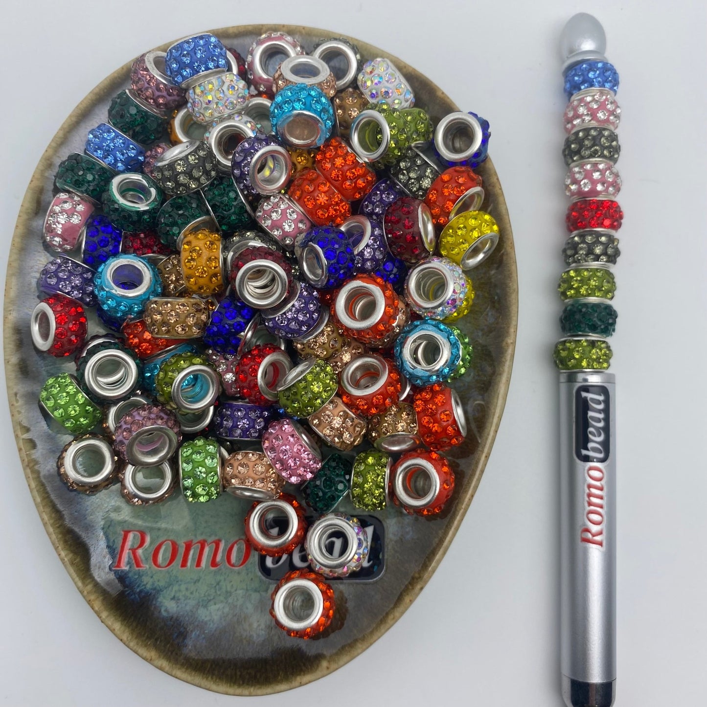 131. Rhinestone spacer beads - Romo bead