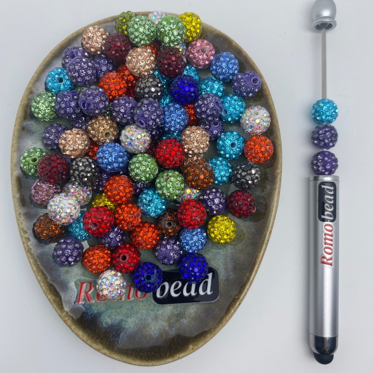 132. Rhinestone round beads 10mm - Romo bead