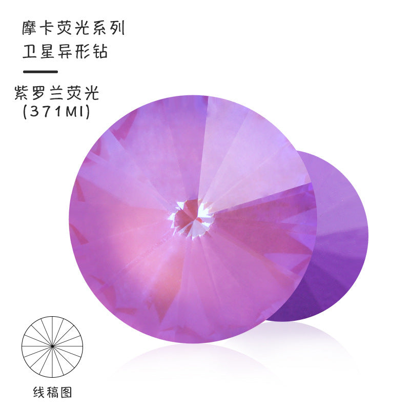 Factory direct sales satellite mocha AB rhinestone DIY jewelry accessories pointed bottom diamond finished jewelry with rhinestone attachment materials