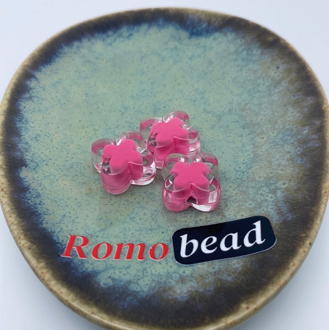 73. star and flower clear double beads - Romo bead