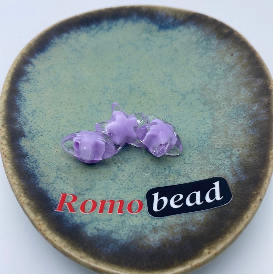 73. star and flower clear double beads - Romo bead