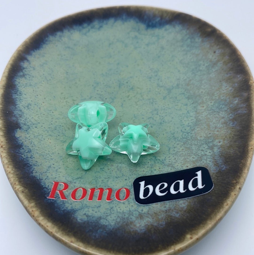 73. star and flower clear double beads - Romo bead