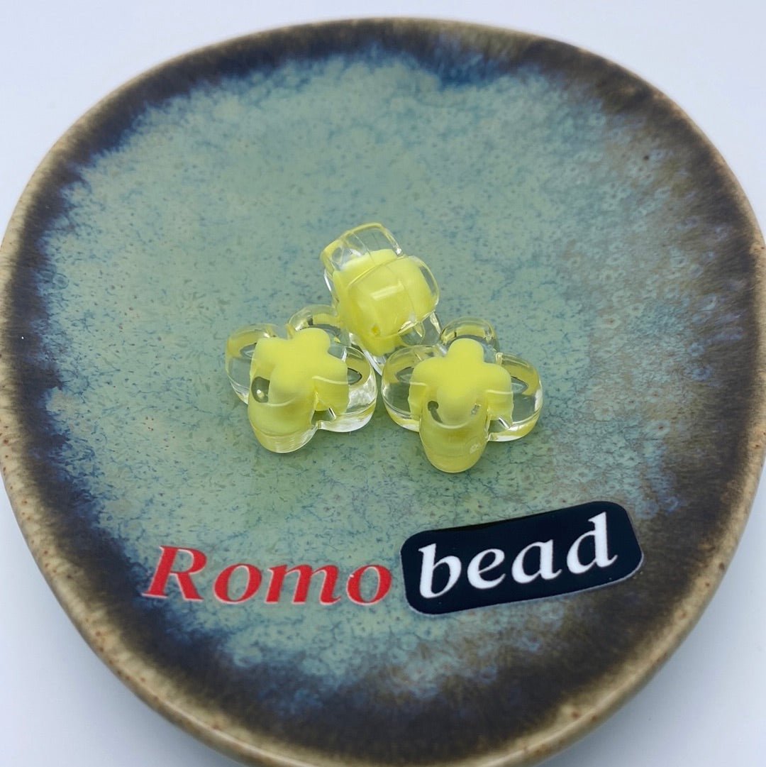 73. star and flower clear double beads - Romo bead