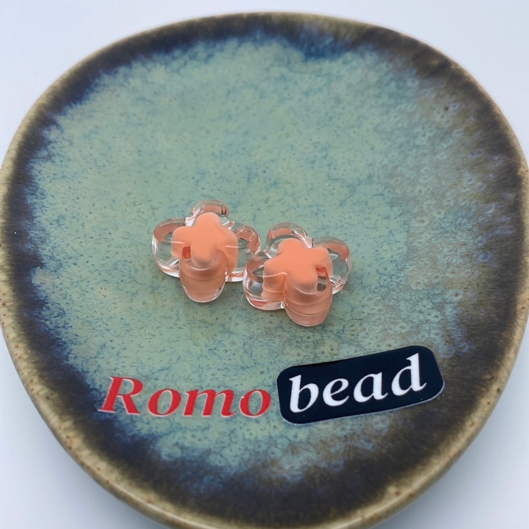 73. star and flower clear double beads - Romo bead
