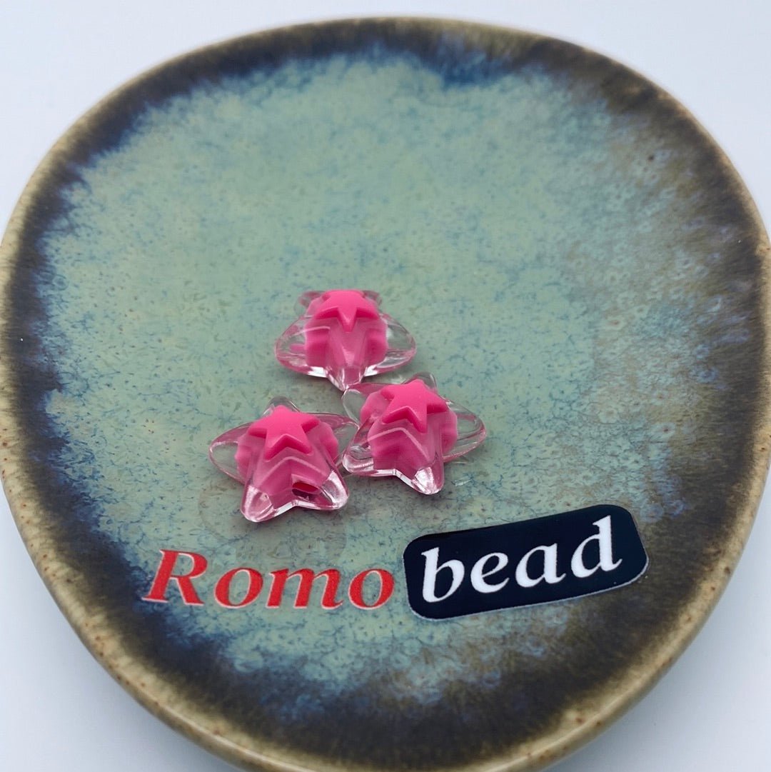 73. star and flower clear double beads - Romo bead