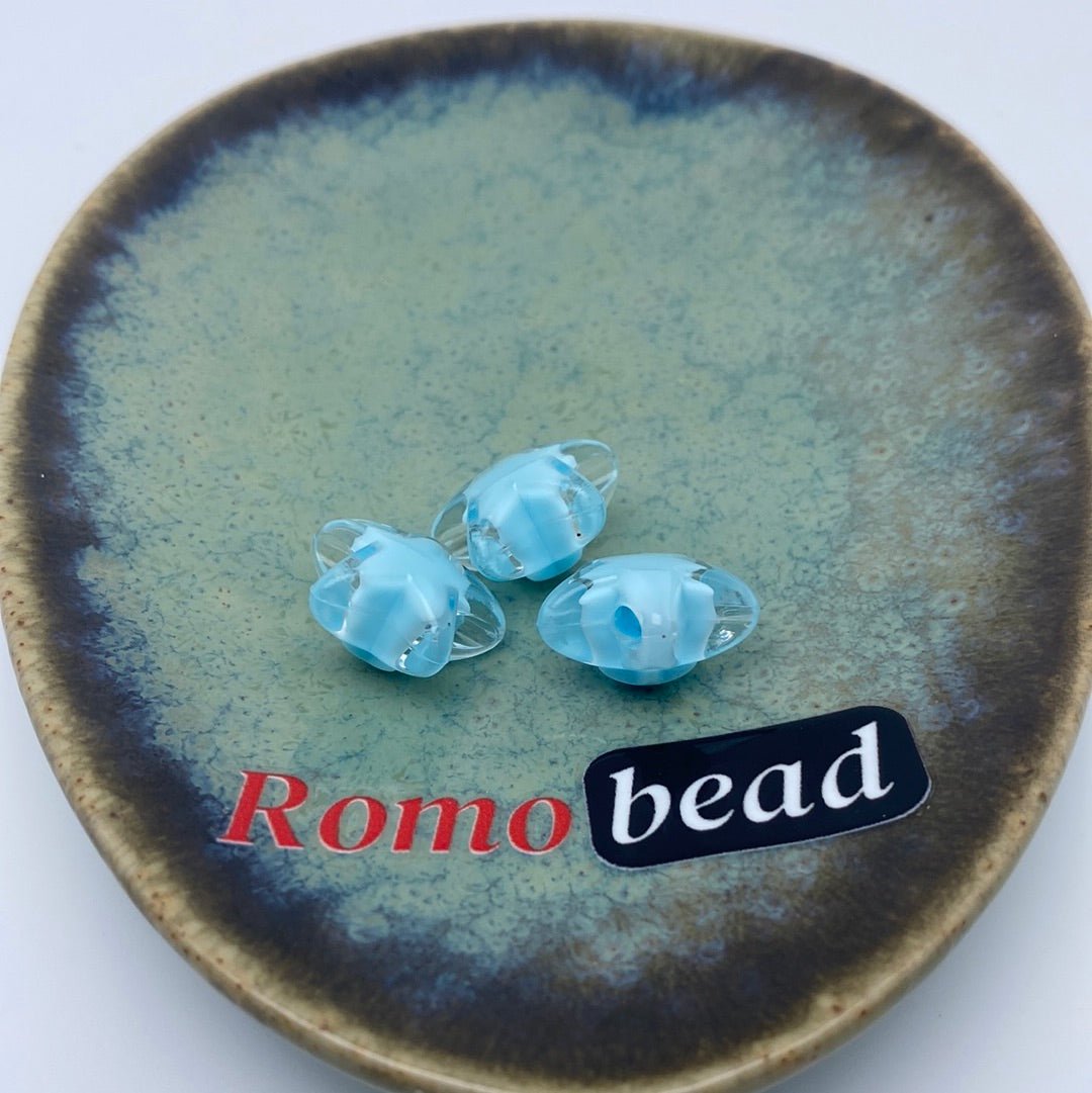 73. star and flower clear double beads - Romo bead
