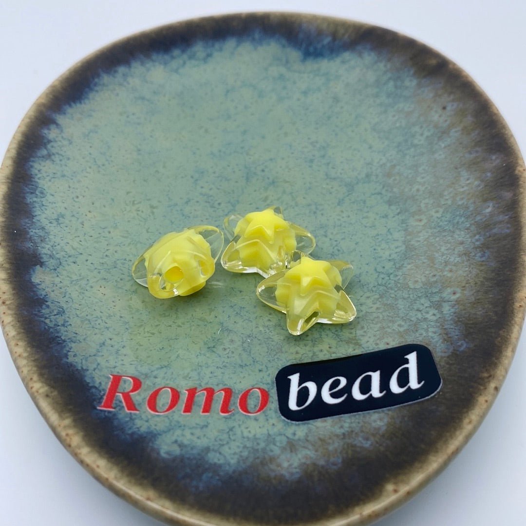 73. star and flower clear double beads - Romo bead