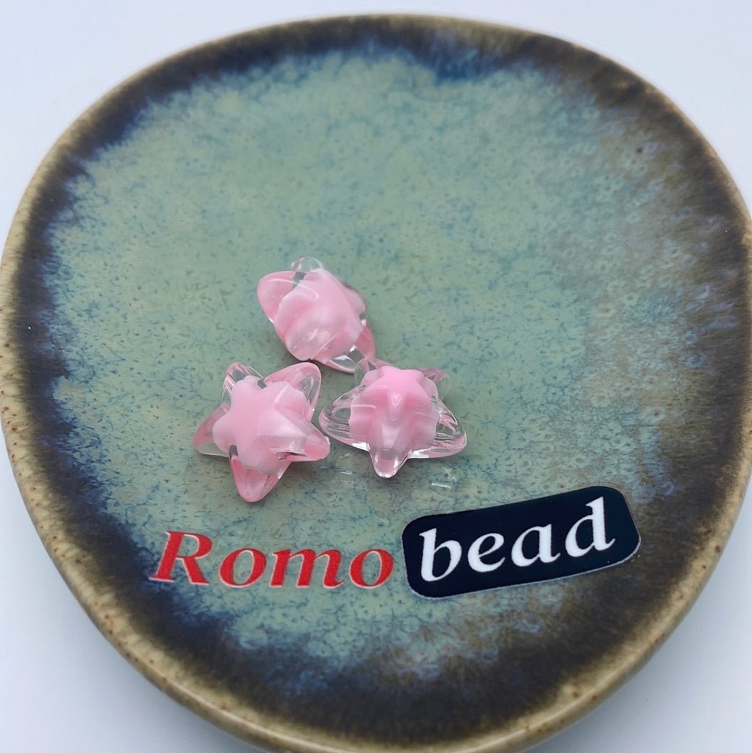 73. star and flower clear double beads - Romo bead