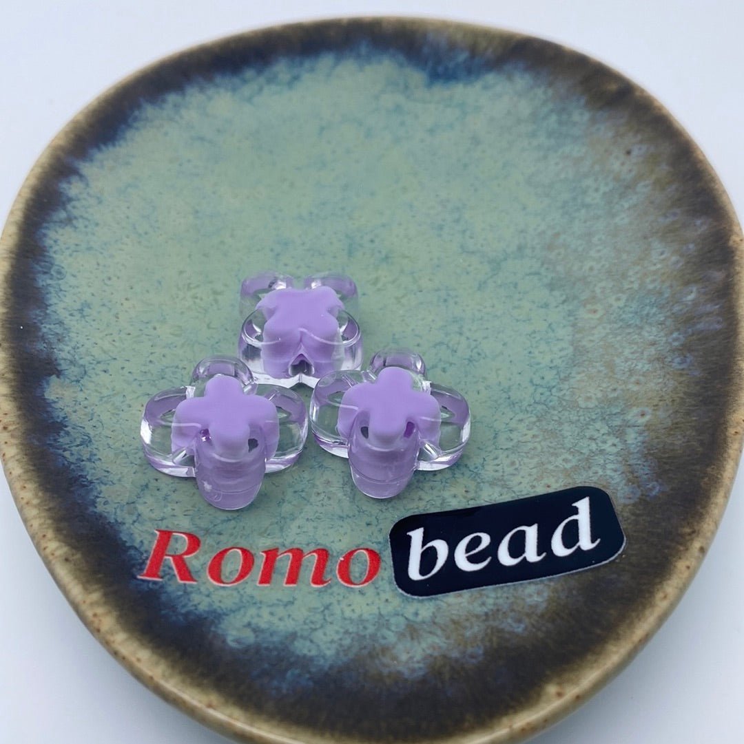 73. star and flower clear double beads - Romo bead