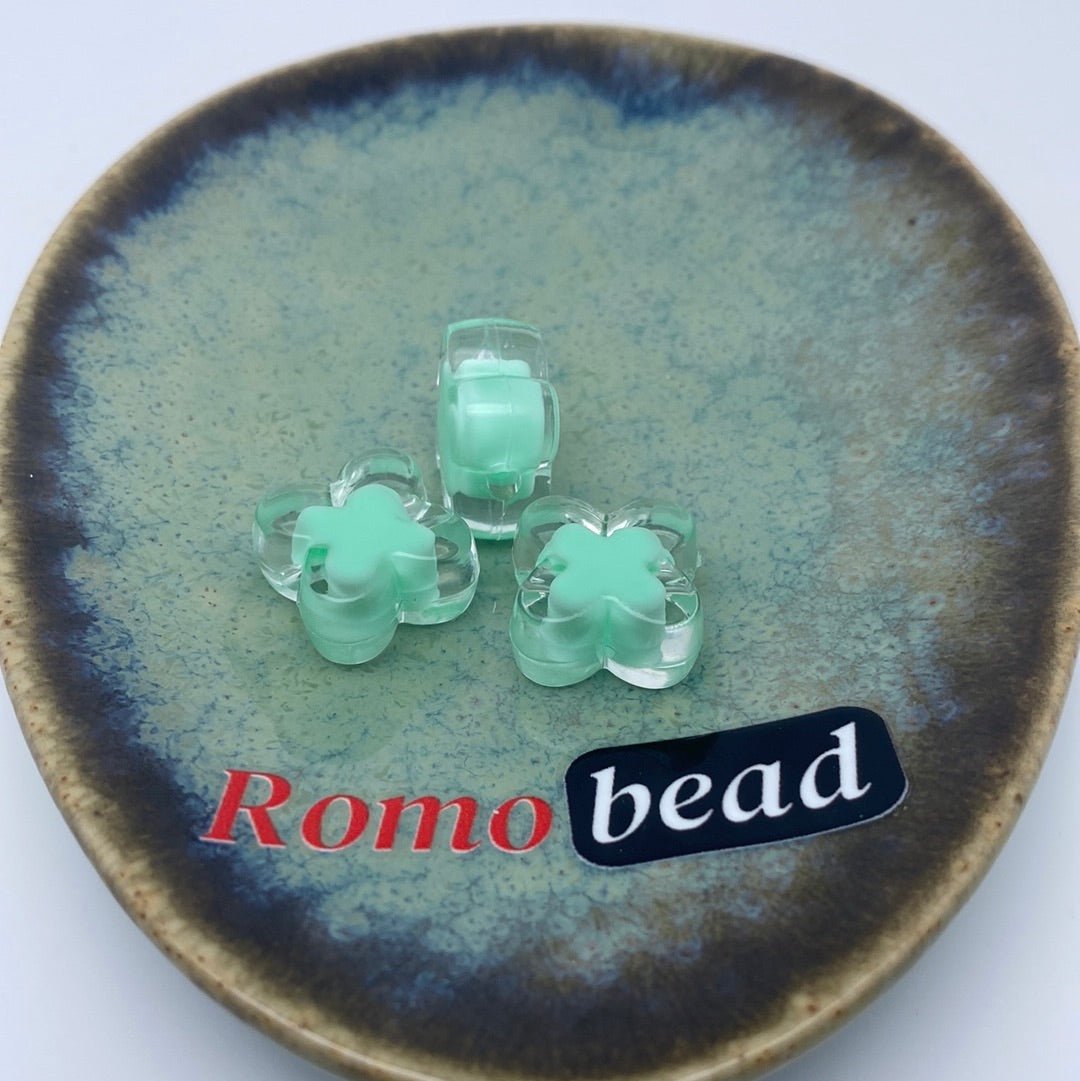 73. star and flower clear double beads - Romo bead