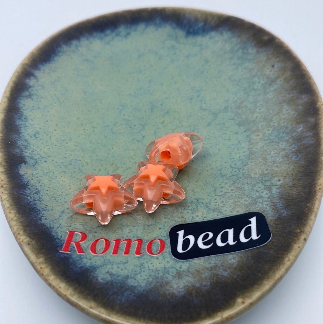 73. star and flower clear double beads - Romo bead