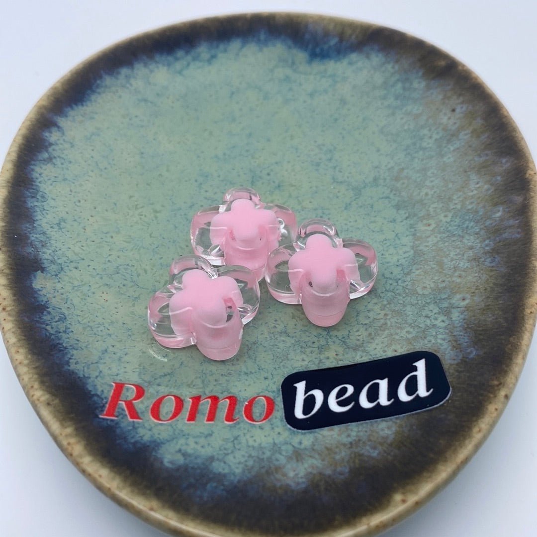 73. star and flower clear double beads - Romo bead