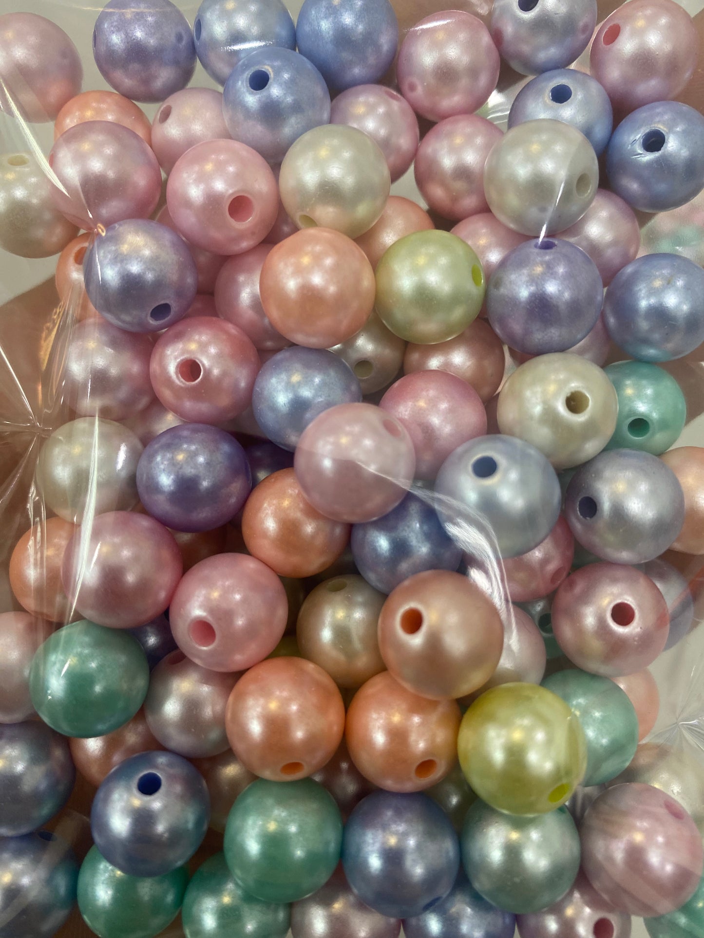 353. Round uv beads pearl stule 12mm mix color 100 pcs