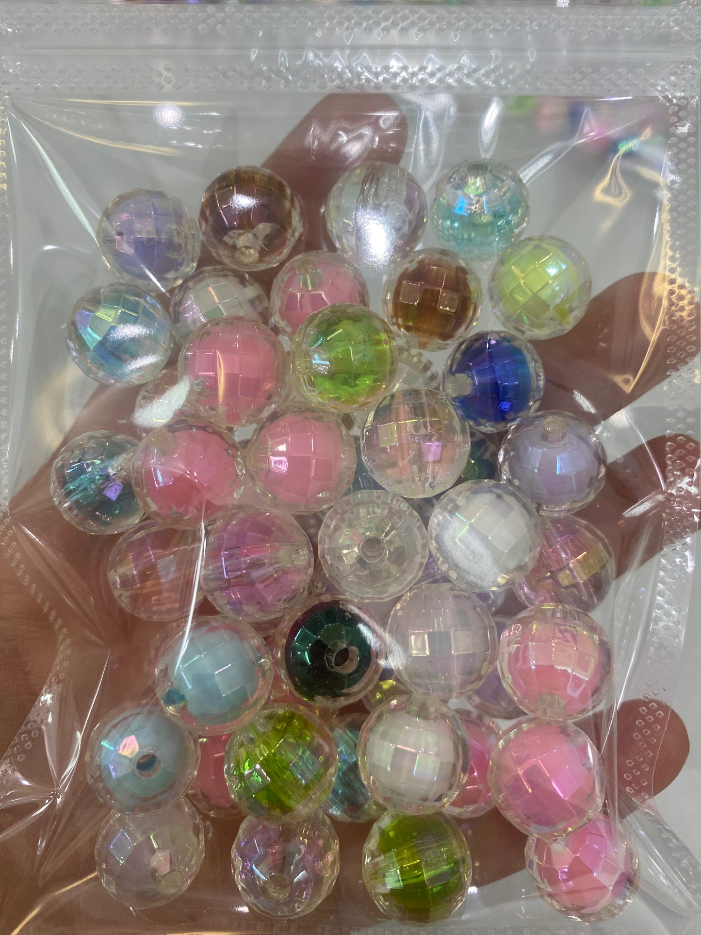 354. Round uv beads Disco 16mm mix color 50 pcs