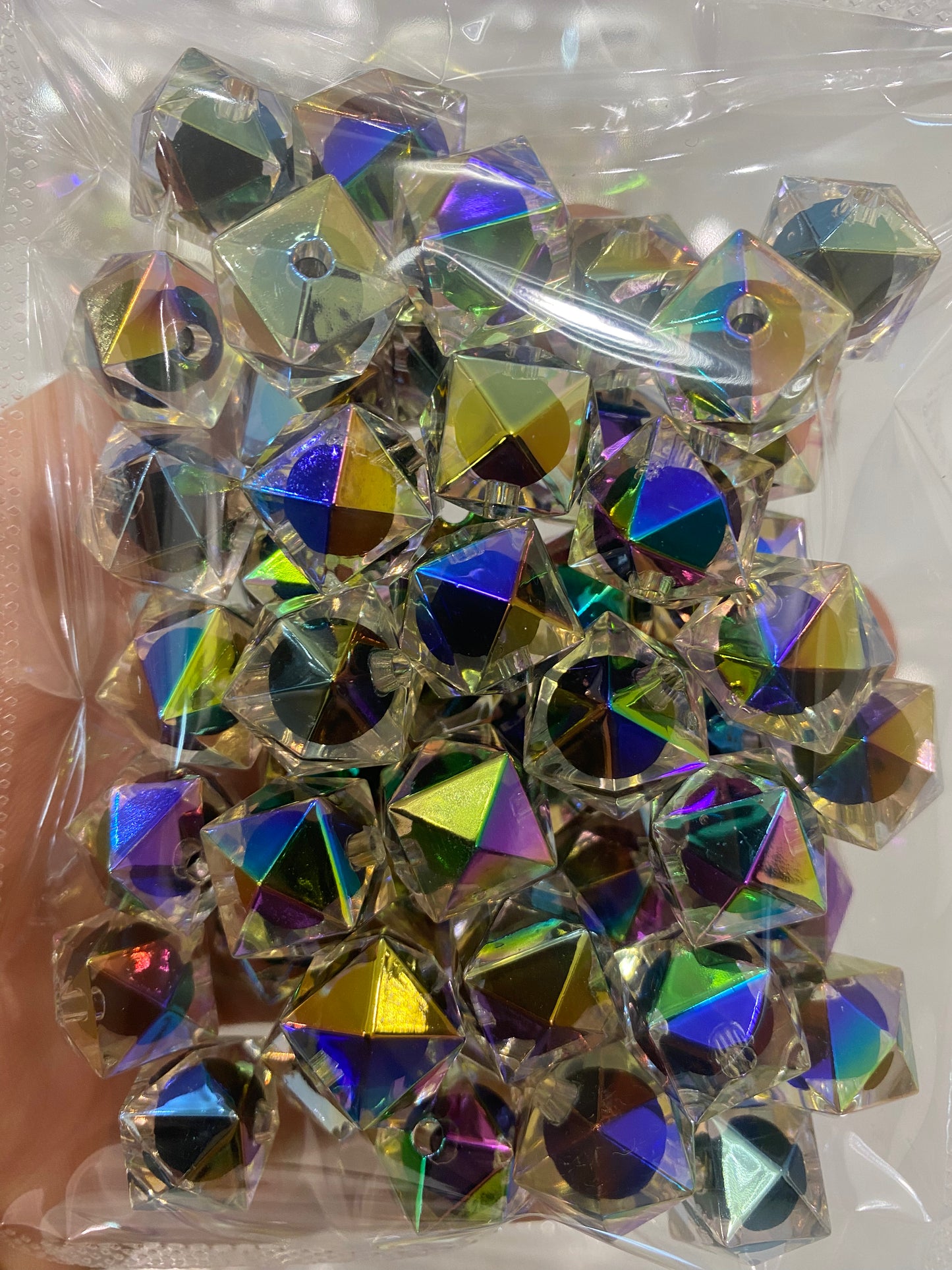 359. Hexagon uv beads black color 50 pcs