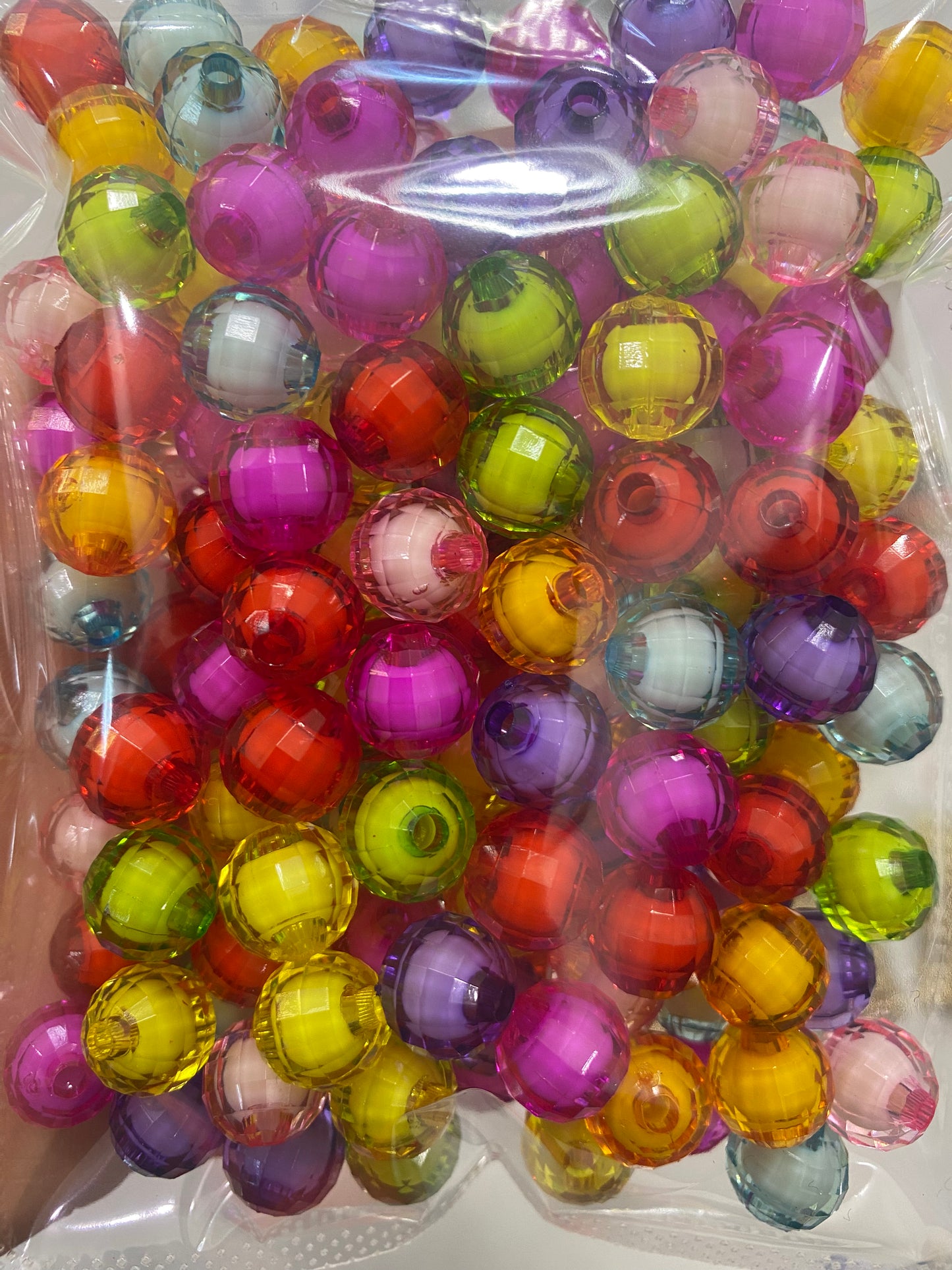 369. Small disco double layer beads 12mm mix color 150pcs