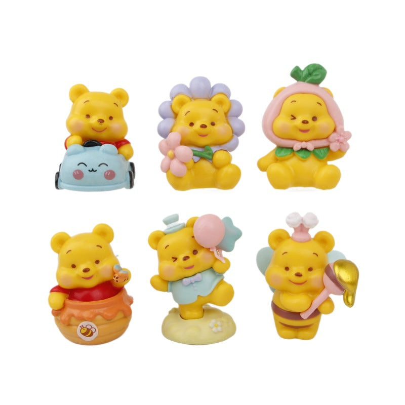Cross-border sleeping strawberry bear figure Pooh bear sleeping bear claw machine trendy play blind box gacha doll ornament wholesale