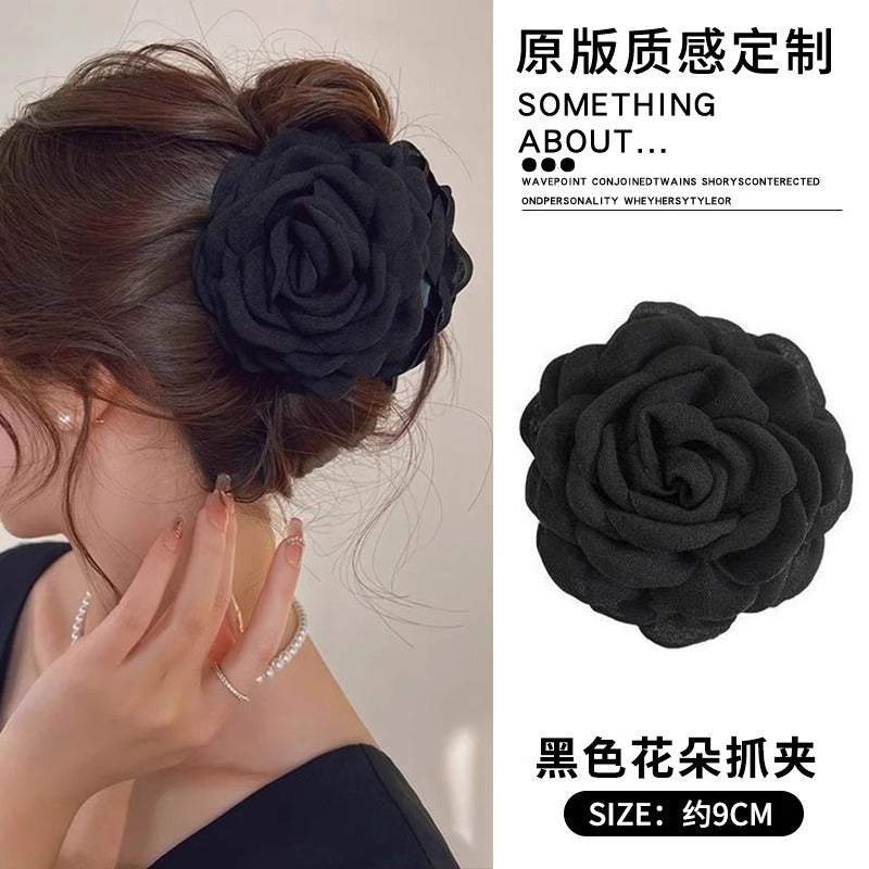 Flower hairpin female hottie photo headgear retro super fairy atmosphere blue beautiful new Chinese side clip hair accessories