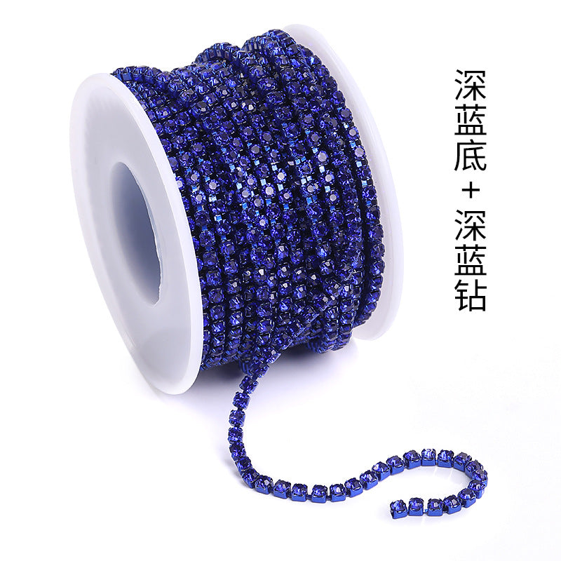 Cross-border explosive SS12 electrophoretic rhinestone claw chain, colorful diamond chain, intensive mobile phone case, luggage, clothing, accessories, diamond chain