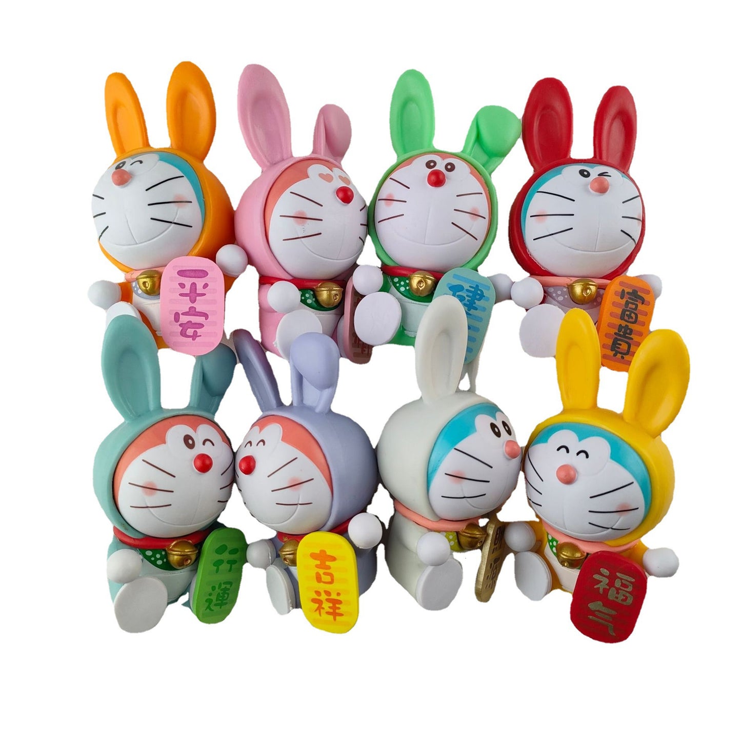 8 Year of the Rabbit wishes, blessings, jingle cats, Doraemon, figurines, fortune transfers, koi tides, birthday dolls, decorations
