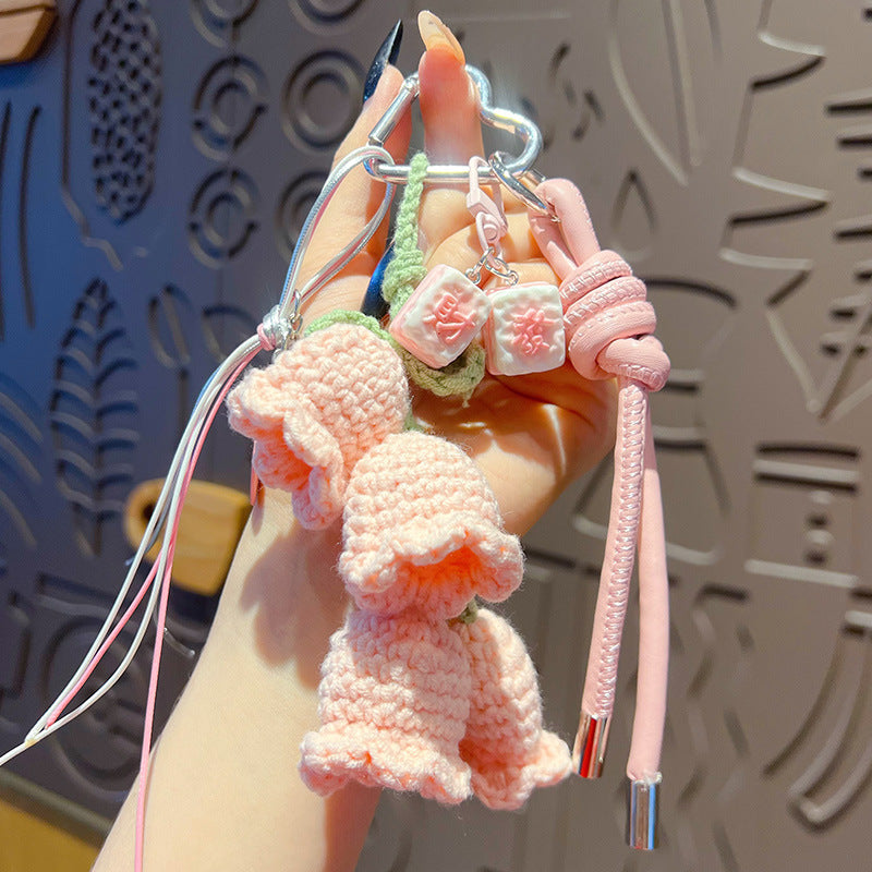 Handmade DIY wool thread knitting wind chimes bracelet keychain miu tie bag pendant couple car school bag small pendant