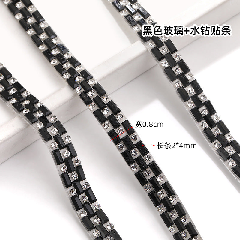 Hot-selling drill tape adhesive backing for immediate sticking drill strips, DIY self-adhesive drill sticks, glass rhinestone ribbons, clothing accessories