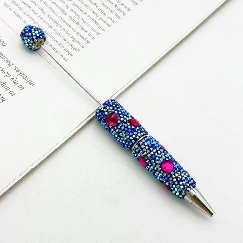 Creative colorful love full diamond ballpoint pen DIY beading electroplating handmade diamond set ballpoint pen cross-border hot sale spot