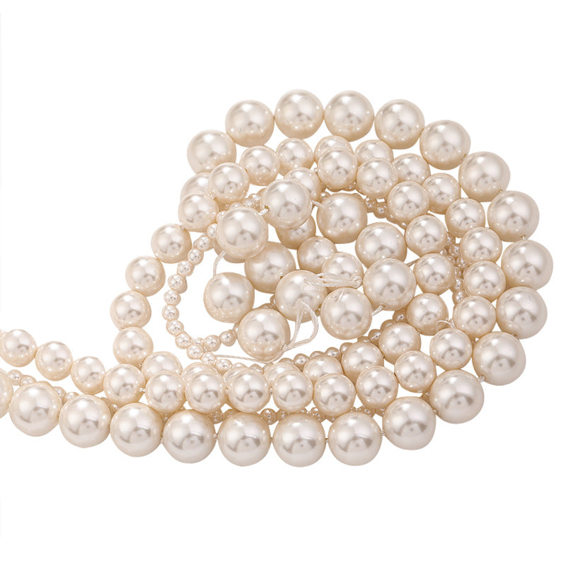 Imitation Shijia High-Quality Glass High-Brightness Pearl DIY Bracelet, Crossbody Chain, Bracelet Necklace, Through-Hole High-Brightness Glass Beads