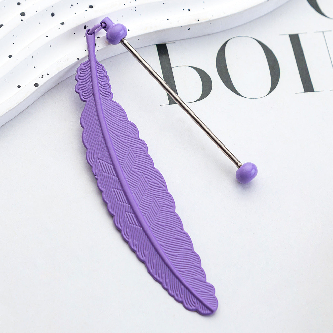 DIY Beaded Feather Bookmark - Primary School Graduation Anniversary Souvenir Metal Bookmark Children's Cute Bookcase Pendant