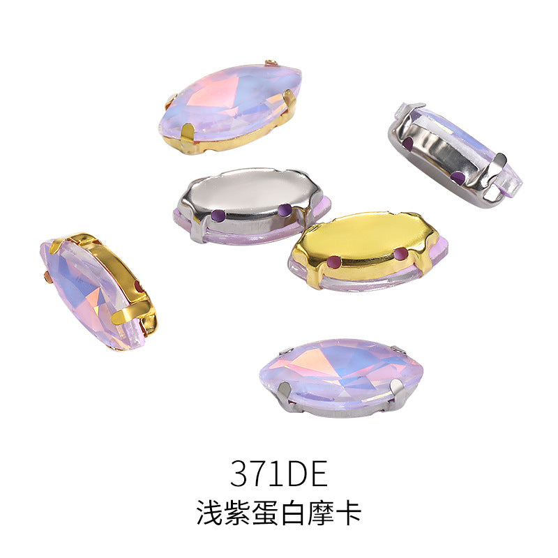 Xichuan horse's eye protein mocha claw drill with holes hand-sewn glass rhinestone DIY macaron clothing hat decoration