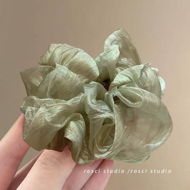 Forest style mesh super large intestine hair tie for women, high-end elastic and durable hair tie, retro head flower 2025 new style