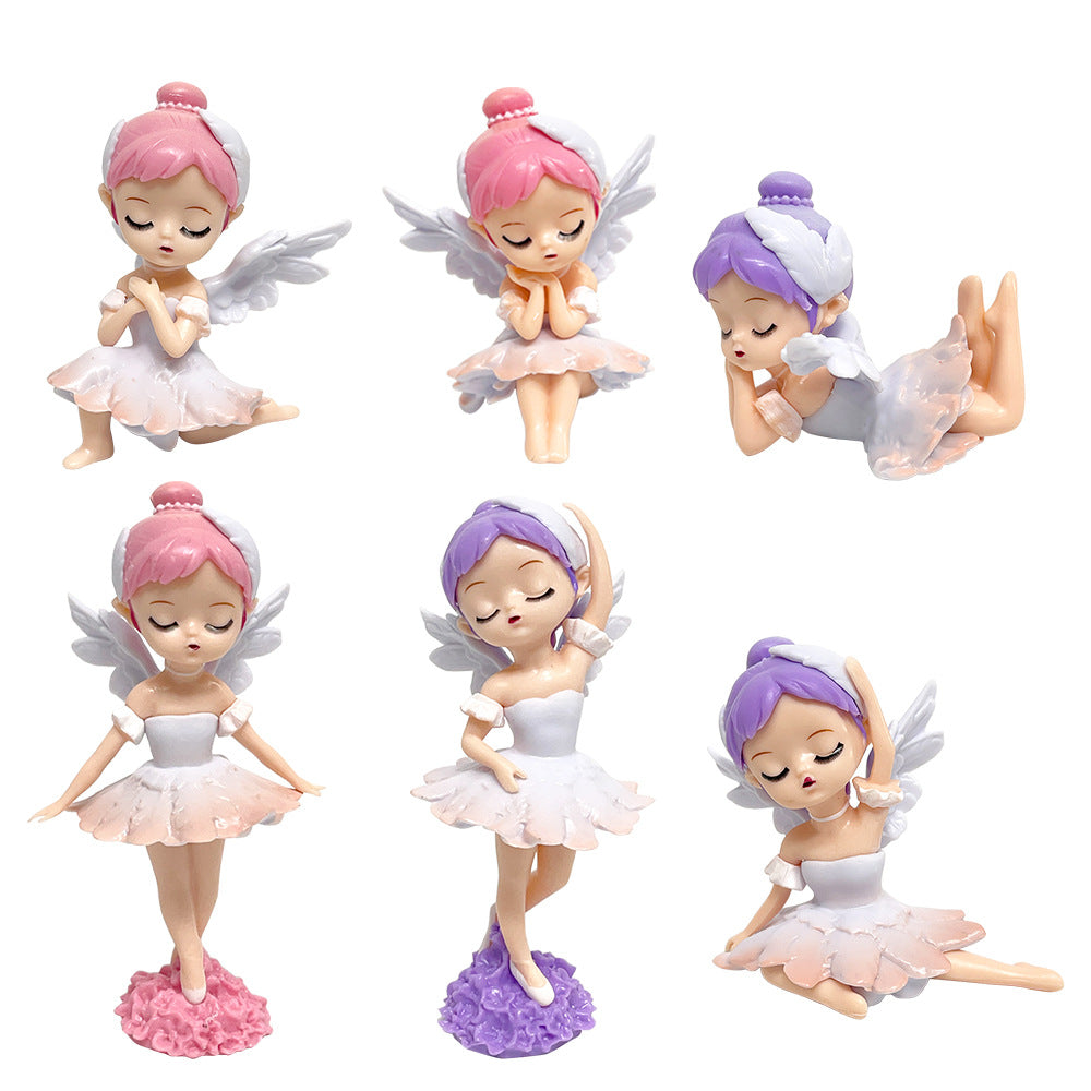 6 Angel Baby Figures Creative DIY Cake Decoration Cartoon Gacha Blind Box Doll Birthday Gift Toys