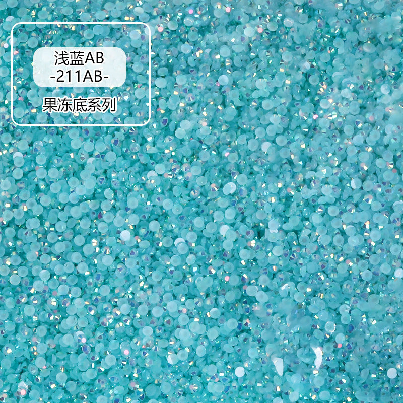 Jelly-colored resin flat diamonds, nail art diamonds, hair accessories, headgear sticky diamonds, toy dolls, sticky diamonds, round resin flat diamonds
