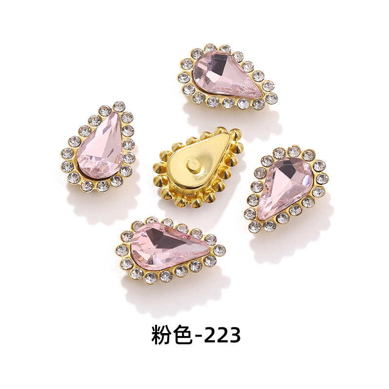 Colorful pointed waterdrop sunflower edged flower plate diamonds double-layer hand-sewn glass diamonds - clothing, hair accessories, DIY accessories