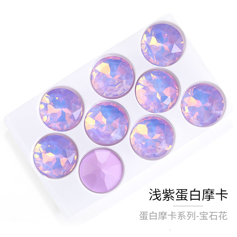Xichuan crystal glass diamond 27mm gemstone flower pointed bottom special-shaped diamond DIY hair ornament diamond ornament super flash protein fantasy match