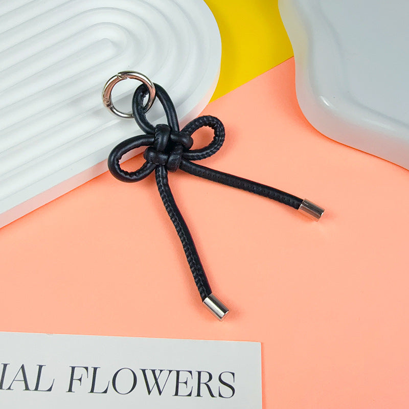 Creative PU leather Chinese knot keychain pendant accessories couple miu bag keychain pendant small gift