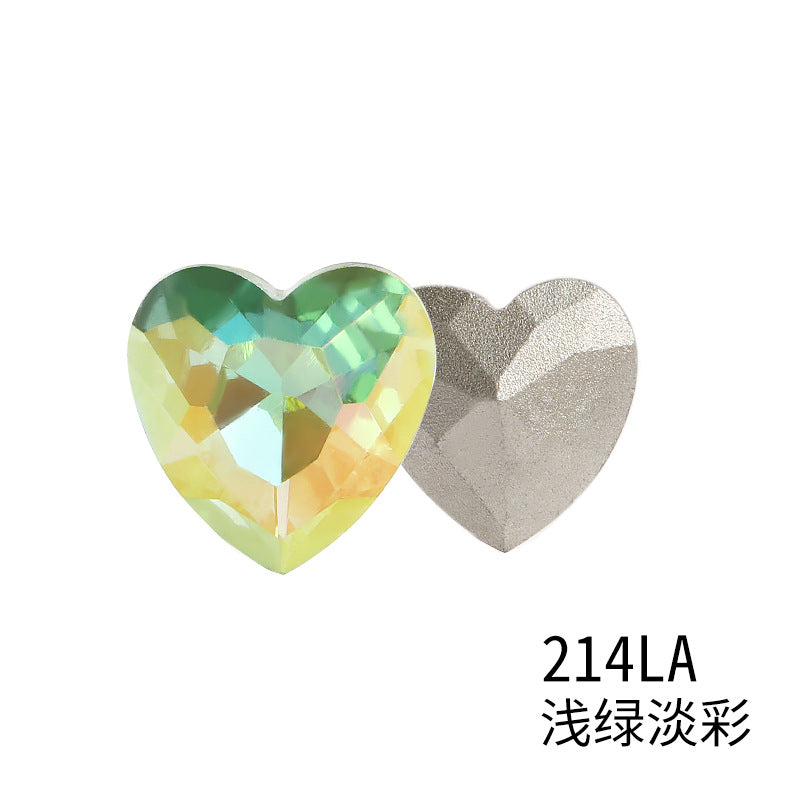 Xichuan heart-shaped light color LA series peach heart pointed bottom glass rhinestone DIY phone case accessories pointed bottom diamond sticker