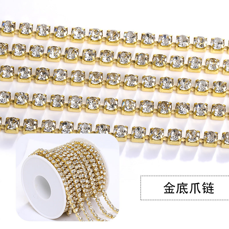 Full roll 10-inch claw chain 2 2.5 2.8 3.0 4mm Intensive DIY phone case with rhinestone material rhinestone chain