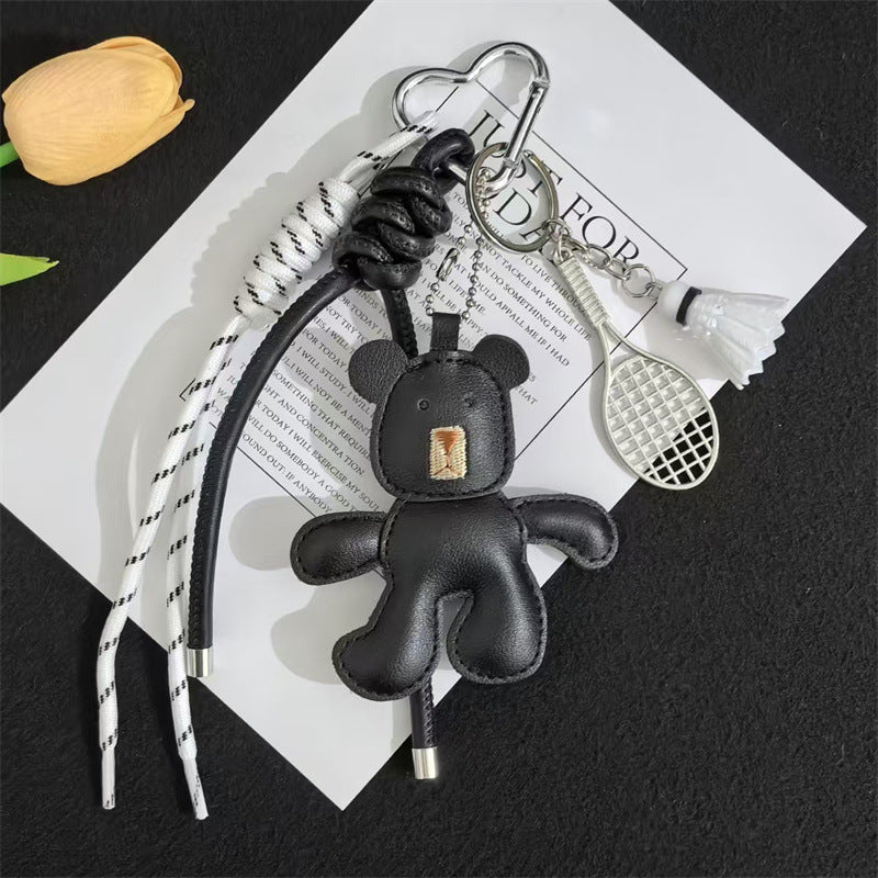 Dumb bear braided lanyard car keychain pendant cartoon cute bag charm mobile phone lanyard cute pendant