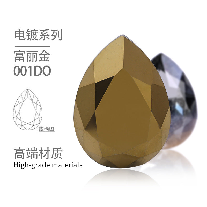 K9 material, pointed bottom pear-shaped rhinestone, color-resistant base, clothing crystal accessories, high-end pinkstone rhinestone