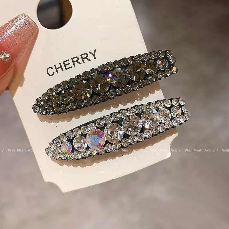 Delicate side clips, headwear, elegant new high-end mini mini rhinestone duckbill clips, broken hairpin and bang clips