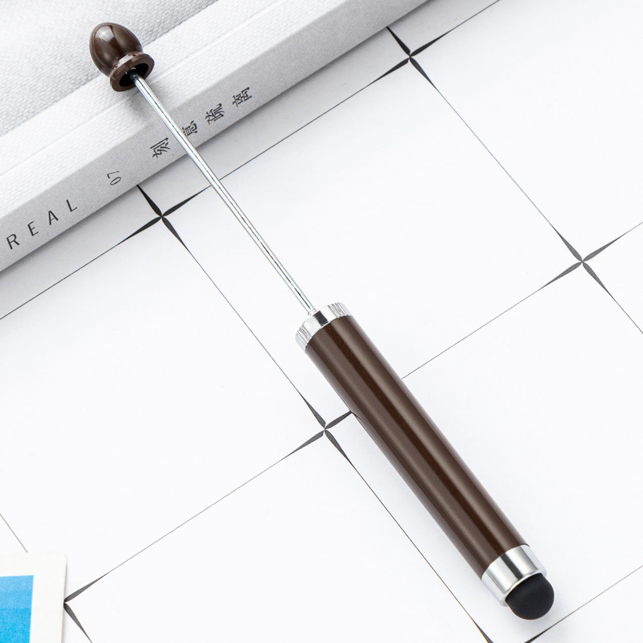 DIY touch screen ballpoint pen plastic beaded ballpoint pen wholesale multicolor cap ballpoint pen