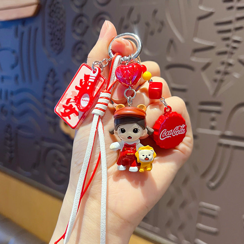 Handmade DIY sweetheart princess changing baby keychain small pendant bag doll beaded mobile phone chain ornament