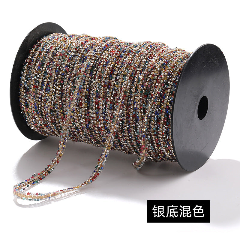 0.9mm wide double-sided tape peels off and sticks diamonds with rhinestone claw chains, diamond strips, colorful diamond chains, dense DIY accessories