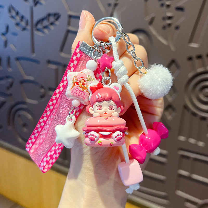 Handmade DIY cute grain zorra hand rope buckle pendant cute cartoon girl heart bag doll doll charm wholesale