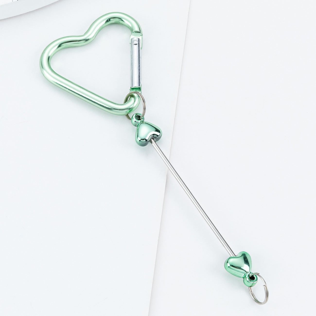 DIY Beaded Love Carabiner - Metal Bag Hook Jewelry Outdoor Kettle Backpack Carabiner