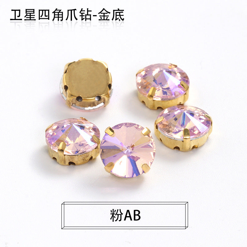 Xichuan new gold background satellite square corner hand sewing drill claw drill DIY clothing collar dress accessories material wholesale