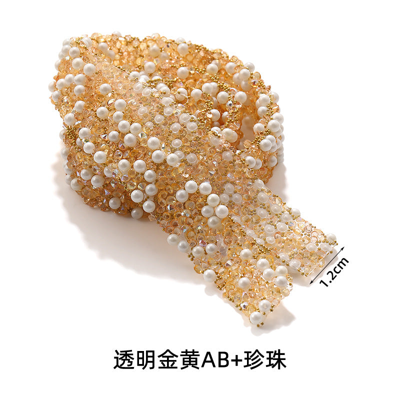 Cross-border hot product: 1.2cm wide resin diamond with rhinestone tape, double-sided tape, for clothing, bags, shoe materials, and accessories, adhesive after peeling off