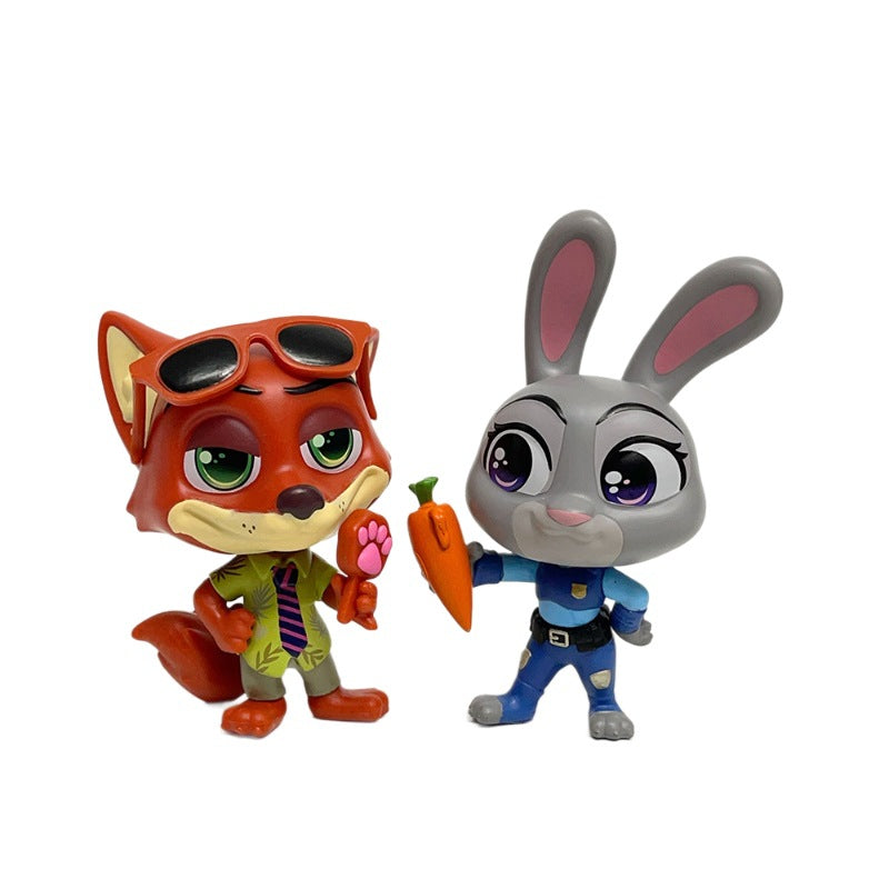 Cross-border crazy animal city Judy Rabbit Nick Fox figure model cute cartoon anime figure movie peripherals